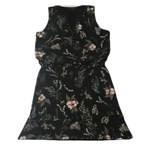 White House Black Market Black Floral Sleeveless Dress